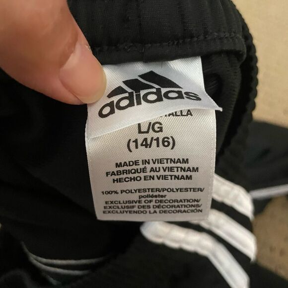 ⚡️ Adidas Black White Sweatpants Joggers ~ Size L (14/16) ⚡️ - Picture 4 of 4
